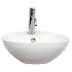 Miller New York Wall Hung Countertop Basin Unit - White - 400mm inc. Basin -White Bathroom Furniture Shop 174W1 LN 460