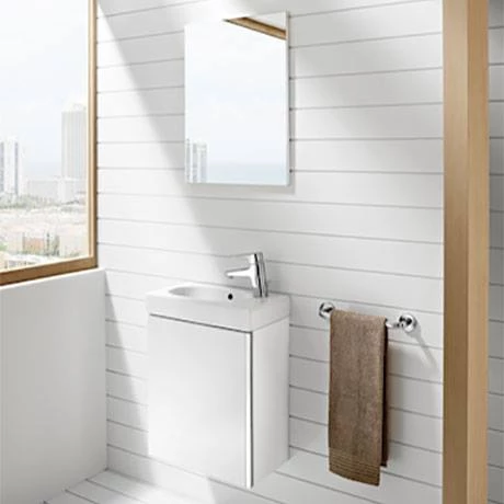 Roca Mini 450m Wall Hung Vanity Unit & Mirror Pack - Gloss White 2 Roca Mini 450m Wall Hung Vanity Unit & Mirror Pack - Gloss White - Image 2