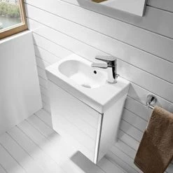 Roca Mini 450m Wall Hung Vanity Unit & Mirror Pack - Gloss White 5 Roca Mini 450m Wall Hung Vanity Unit & Mirror Pack - Gloss White -White Bathroom Furniture Shop 855865806 D2 460