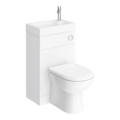 Alaska Combined Two-In-One Wash Basin & Toilet (500mm wide x 300mm) -White Bathroom Furniture Shop ALCOMBWC d4 460