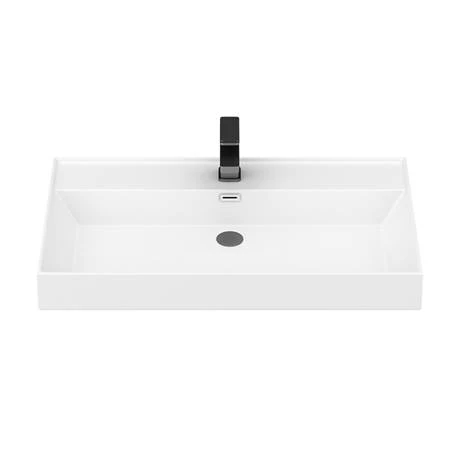 Arezzo Countertop Basin Unit - Gloss White with Black Frame - 1000mm inc. Basin 4 Arezzo Countertop Basin Unit - Gloss White with Black Frame - 1000mm inc. Basin - Image 4
