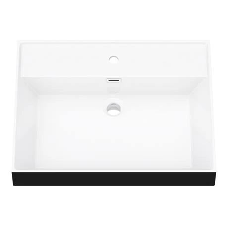 Arezzo Countertop Basin Unit - Gloss White with Black Frame - 800mm inc. Gloss Black Basin 3 Arezzo Countertop Basin Unit - Gloss White with Black Frame - 800mm inc. Gloss Black Basin - Image 3