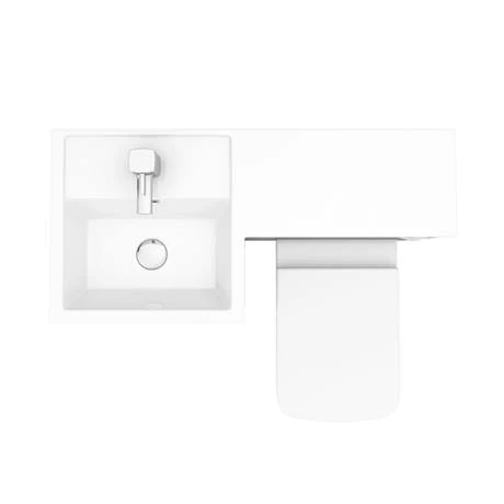 Arezzo 900mm Gloss White Combination Bathroom Suite Unit (inc. Cistern + Square Toilet) 6 Arezzo 900mm Gloss White Combination Bathroom Suite Unit (inc. Cistern + Square Toilet) - Image 6
