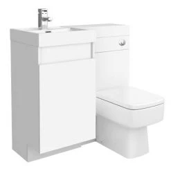Arezzo 900mm Gloss White Combination Bathroom Suite Unit (inc. Cistern + Square Toilet) 8 Arezzo 900mm Gloss White Combination Bathroom Suite Unit (inc. Cistern + Square Toilet) -White Bathroom Furniture Shop AZCBS9 d6 460