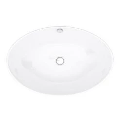 Arezzo Floating Basin Shelf with Drawer - Matt White - 600mm inc. Oval Basin -White Bathroom Furniture Shop AZCTWHT6B3 d4 460