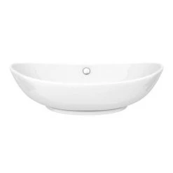 Arezzo Floating Basin Shelf with Drawer - Matt White - 600mm inc. Oval Basin -White Bathroom Furniture Shop AZCTWHT6B3 d5 460