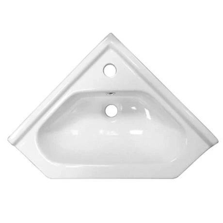 Alaska Corner Vanity Unit - Gloss White - 590mm with Chrome Handles 2 Alaska Corner Vanity Unit - Gloss White - 590mm with Chrome Handles - Image 2