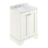 Bayswater Pointing White 600mm 2 Door Vanity Unit & 3TH White Marble Basin Top