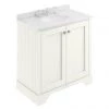 Bayswater Pointing White 800mm 2 Door Vanity Unit & 3TH White Marble Basin Top