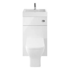 Brooklyn 500mm White Gloss 2-In-1 Combined Wash Basin & Toilet 8 Brooklyn 500mm White Gloss 2-In-1 Combined Wash Basin & Toilet -White Bathroom Furniture Shop BCOMWHT detail1 460