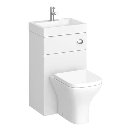 Brooklyn 500mm White Gloss 2-In-1 Combined Wash Basin & Toilet 5 Brooklyn 500mm White Gloss 2-In-1 Combined Wash Basin & Toilet - Image 5
