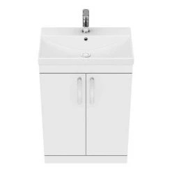 Brooklyn 600 Gloss White Floor Standing Vanity Unit with Thin-Edge Basin 10 Brooklyn 600 Gloss White Floor Standing Vanity Unit with Thin-Edge Basin -White Bathroom Furniture Shop BFS6WHTTE d4 460