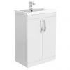 Brooklyn 600mm White Gloss Vanity Unit - Floor Standing 2 Door Unit