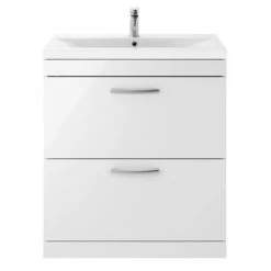 Brooklyn 800mm White Gloss Vanity Unit - Floor Standing 2 Drawer Unit 8 Brooklyn 800mm White Gloss Vanity Unit - Floor Standing 2 Drawer Unit -White Bathroom Furniture Shop BFS8WHT detail3 460