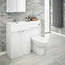 Brooklyn 1100mm White Gloss Combination Furniture Pack