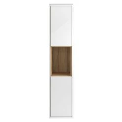 Hudson Reed Coast Wall Hung Tall Unit - Gloss White/Coco Bolo