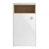 Hudson Reed Coast 600mm WC Unit with Open Shelf - Gloss White/Coco Bolo