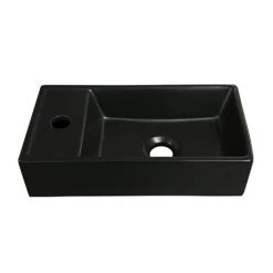 Bromley White Cloakroom Vanity Unit (incl. Black Basin + Brushed Brass Handle) 7 Bromley White Cloakroom Vanity Unit (incl. Black Basin + Brushed Brass Handle) -White Bathroom Furniture Shop BR4WHTBBK d3 460