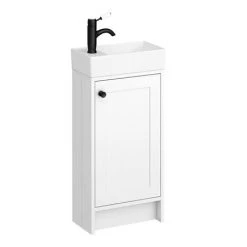 Bromley Traditional White Cloakroom Vanity Unit (incl. Matt Black Handle) 9 Bromley Traditional White Cloakroom Vanity Unit (incl. Matt Black Handle) -White Bathroom Furniture Shop BR4WHTMB d4 460