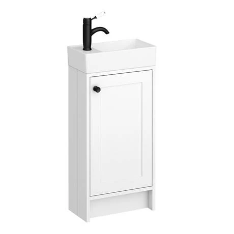 Bromley Traditional White Cloakroom Vanity Unit (incl. Matt Black Handle) 5 Bromley Traditional White Cloakroom Vanity Unit (incl. Matt Black Handle) - Image 5