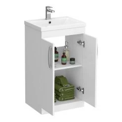 Brooklyn White Gloss Modern Sink Vanity Unit + Toilet Package 9 Brooklyn White Gloss Modern Sink Vanity Unit + Toilet Package -White Bathroom Furniture Shop BWCWHT ND4 460