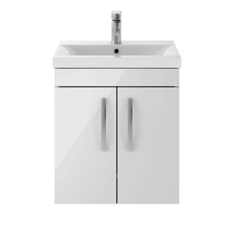 Brooklyn 500mm Gloss White 2 Door Wall Hung Vanity Unit 5 Brooklyn 500mm Gloss White 2 Door Wall Hung Vanity Unit - Image 5
