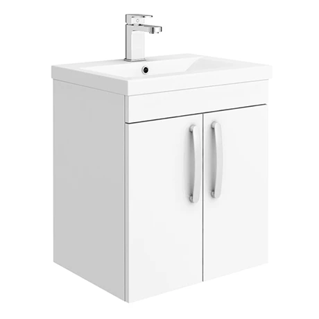 Brooklyn 500mm Gloss White 2 Door Wall Hung Vanity Unit 1 Brooklyn 500mm Gloss White 2 Door Wall Hung Vanity Unit