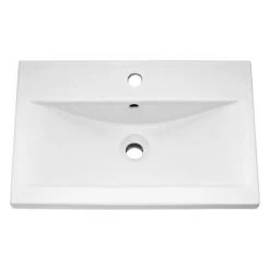 Brooklyn 500mm White Gloss 2 Drawer Wall Hung Vanity Unit -White Bathroom Furniture Shop BWH5W2D d2 460