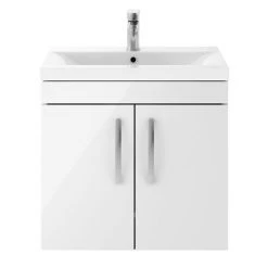 Brooklyn 600mm Gloss White 2 Door Wall Hung Vanity Unit 9 Brooklyn 600mm Gloss White 2 Door Wall Hung Vanity Unit -White Bathroom Furniture Shop BWH6GW d4 460
