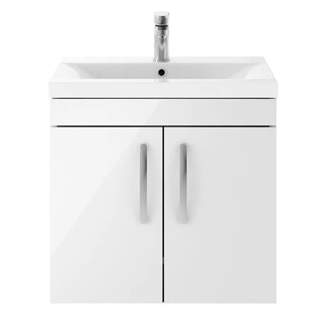 Brooklyn 600mm Gloss White 2 Door Wall Hung Vanity Unit 5 Brooklyn 600mm Gloss White 2 Door Wall Hung Vanity Unit - Image 5