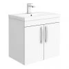 Brooklyn 600mm Gloss White 2 Door Wall Hung Vanity Unit