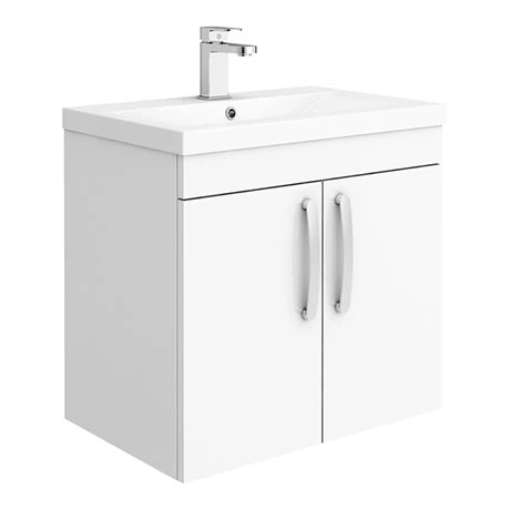 Brooklyn 600mm Gloss White 2 Door Wall Hung Vanity Unit 1 Brooklyn 600mm Gloss White 2 Door Wall Hung Vanity Unit