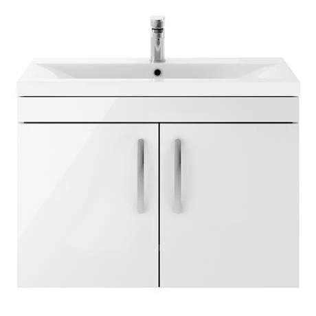 Brooklyn 800mm Gloss White 2 Door Wall Hung Vanity Unit 4 Brooklyn 800mm Gloss White 2 Door Wall Hung Vanity Unit - Image 4