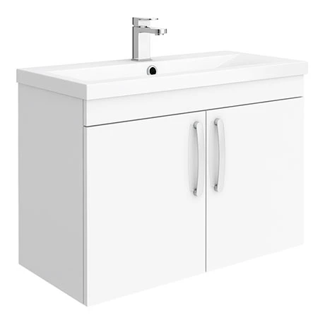 Brooklyn 800mm Gloss White 2 Door Wall Hung Vanity Unit 1 Brooklyn 800mm Gloss White 2 Door Wall Hung Vanity Unit