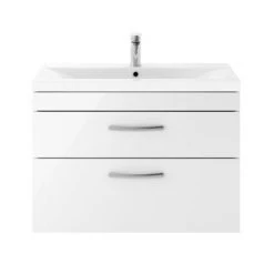 Brooklyn 800mm Gloss White 2 Drawer Wall Hung Vanity Unit 5 Brooklyn 800mm Gloss White 2 Drawer Wall Hung Vanity Unit -White Bathroom Furniture Shop BWH8WHT2D d2 460
