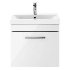 Brooklyn 500mm Gloss White Wall Hung 1-Drawer Vanity Unit 7 Brooklyn 500mm Gloss White Wall Hung 1-Drawer Vanity Unit -White Bathroom Furniture Shop BWHSD5WHT d2 460