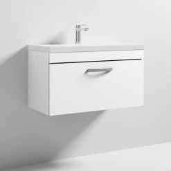 Brooklyn 800 Gloss White Wall Hung 1-Drawer Vanity Unit with Thin-Edge Basin 6 Brooklyn 800 Gloss White Wall Hung 1-Drawer Vanity Unit with Thin-Edge Basin -White Bathroom Furniture Shop BWHSD8WHTTE d2 460