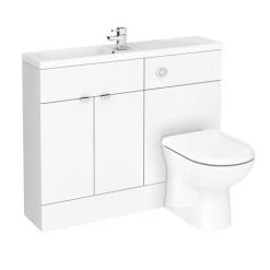 Brooklyn 1100mm White Gloss Slimline Combination Furniture Pack