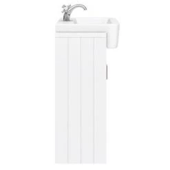 Chatsworth Traditional White Semi-Recessed Vanity - 600mm Wide -White Bathroom Furniture Shop C600SRWHT D5 460