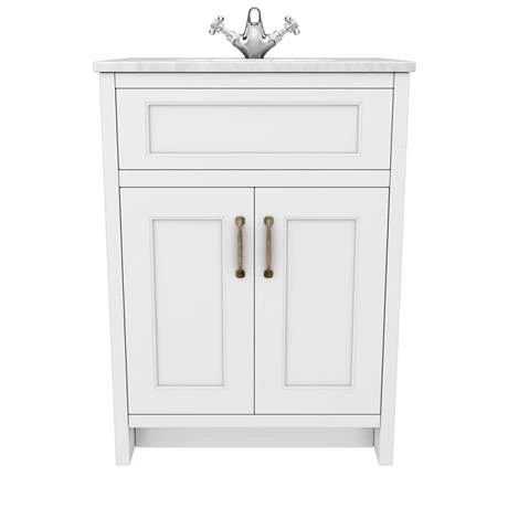 Chatsworth White 610mm Vanity with White Marble Basin Top 3 Chatsworth White 610mm Vanity with White Marble Basin Top - Image 3