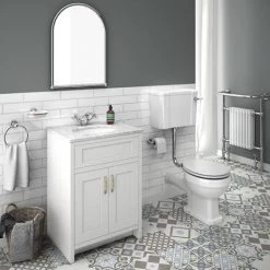 Chatsworth White 610mm Vanity with White Marble Basin Top 10 Chatsworth White 610mm Vanity with White Marble Basin Top -White Bathroom Furniture Shop C610WHT WHT n d4 460