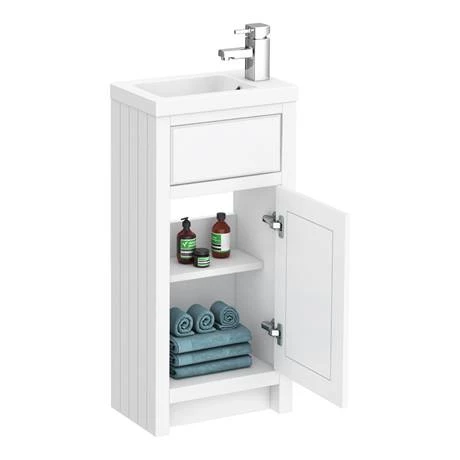 Chatsworth Traditional Cloakroom Vanity Unit Suite - White 2 Chatsworth Traditional Cloakroom Vanity Unit Suite - White - Image 2