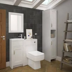 Chatsworth Traditional Cloakroom Vanity Unit Suite - White 8 Chatsworth Traditional Cloakroom Vanity Unit Suite - White -White Bathroom Furniture Shop C900WHT d6 460