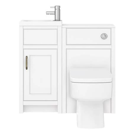 Chatsworth Traditional Cloakroom Vanity Unit Suite - White 4 Chatsworth Traditional Cloakroom Vanity Unit Suite - White - Image 4