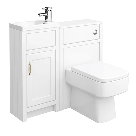 Chatsworth Traditional Cloakroom Vanity Unit Suite - White 1 Chatsworth Traditional Cloakroom Vanity Unit Suite - White