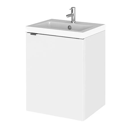 Hudson Reed Fusion 400mm Gloss White Full Depth Wall Hung Unit & Basin 1 Hudson Reed Fusion 400mm Gloss White Full Depth Wall Hung Unit & Basin