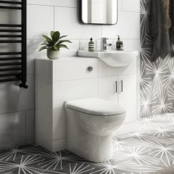 Cove Vanity Unit Cloakroom Suite + Basin Mixer Tap (W1050 x D300mm)