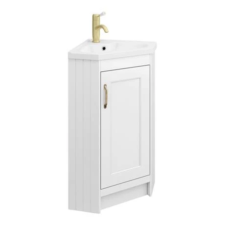Chatsworth Traditional White Corner Vanity Unit 4 Chatsworth Traditional White Corner Vanity Unit - Image 4