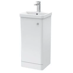 Cruze 400mm Curved Gloss White Vanity Unit