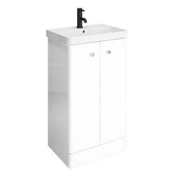 Cruze 500mm Curved Gloss White Vanity Unit 6 Cruze 500mm Curved Gloss White Vanity Unit -White Bathroom Furniture Shop CRZ5VW d2 460